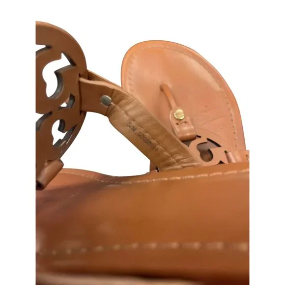 Tory Burch Miller wms brown leather thong sandals Sz 8.5M SKU 9925 - Picture 8 of 14